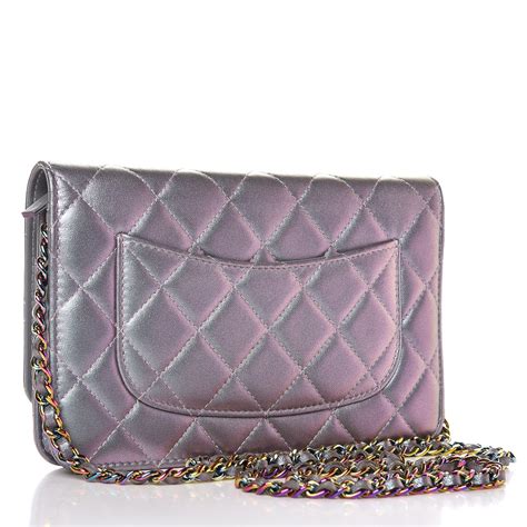 CHANEL Iridescent Lambskin Quilted Wallet On Chain WOC 